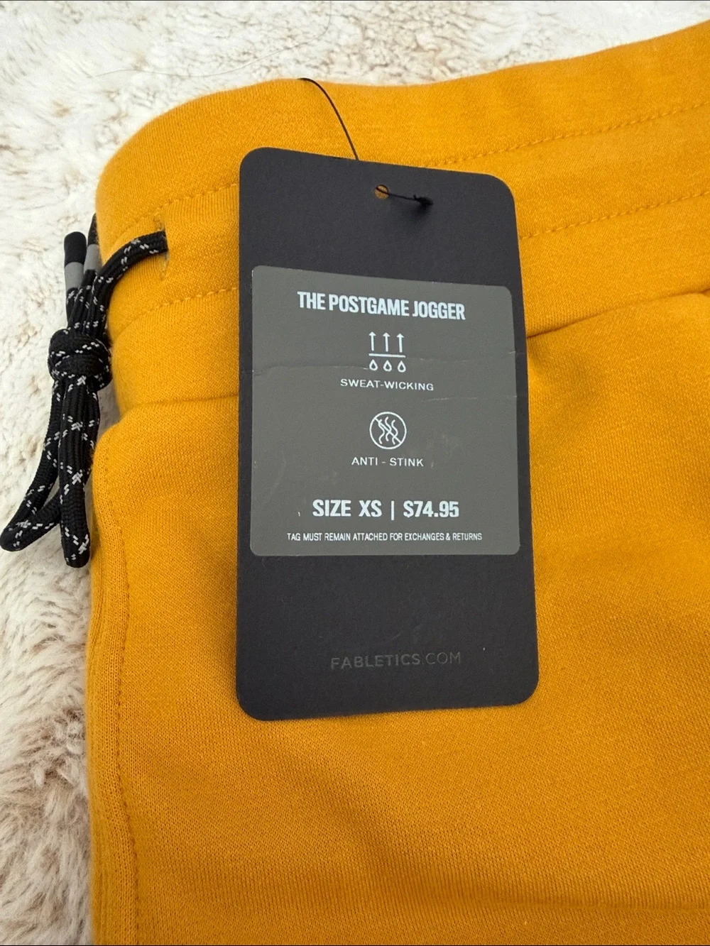 Fabletics Mens Mustard Yellow Postgame Jogger Pants